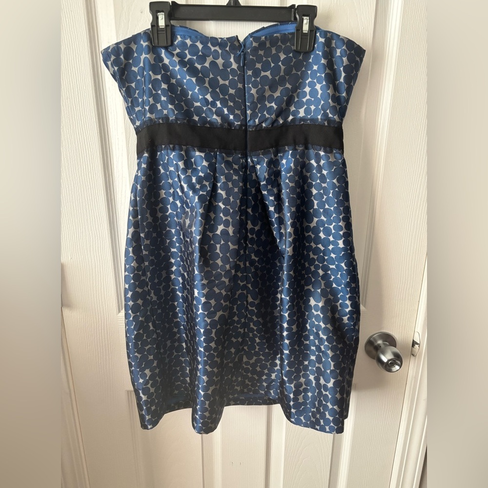 Bcbgmaxazria Blue/Gray Patterned Strapless Dress … - image 4